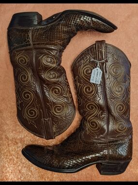 Justin Boots Men's Iguana (Lizard) Boots - 5490 - Size 10.5 - Used
